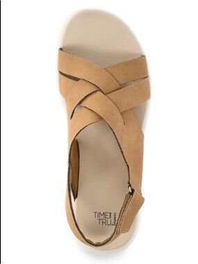 Time and Tru Women's Tan Crisscross Slingback Sandal